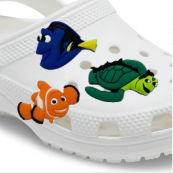BOGO! Crocs Style Shoe Charms Jibbitz Disney Finding Nemo Dory Crush 3pc Set NEW - Picture 1 of 5